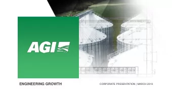 ENGINEERING GROWTH  CORPORATE PRESENTATION | MARCH 2019  SAFE HARBOR STATEMENT  Certain statements