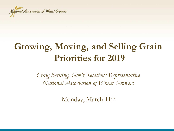 growing moving and selling grain priorities for 2019