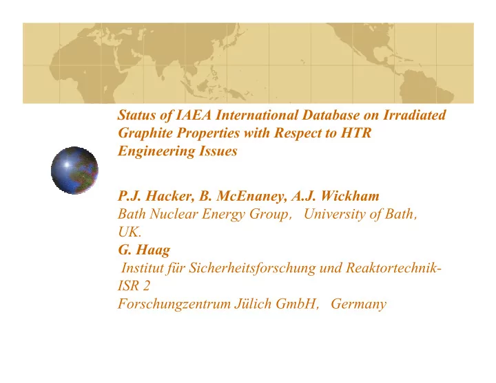 status of iaea international database on irradiated