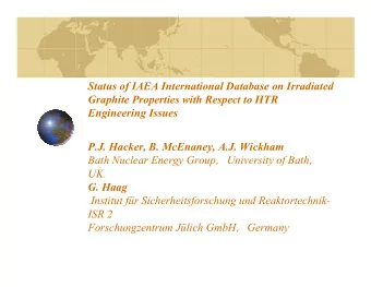 Status of IAEA International Database on Irradiated  Graphite Properties with Respect to HTR