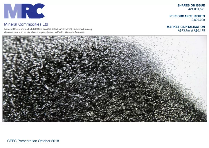 mineral commodities ltd