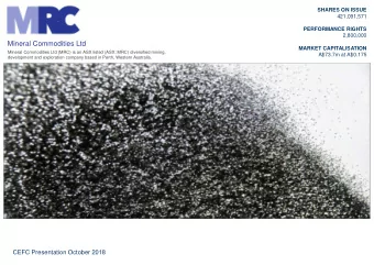 Mineral Commodities Ltd  MARKET CAPITALISATION  Mineral Commodities Ltd (MRC) is an ASX listed