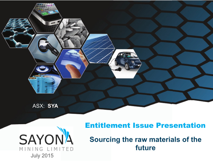 entitlement issue presentation sourcing the raw materials