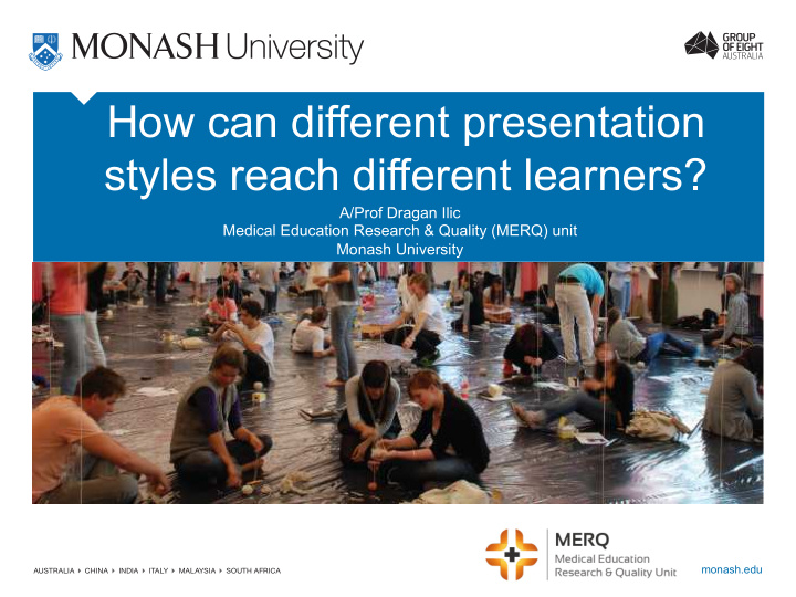 how can different presentation styles reach different