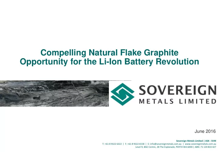 unique world class graphite opportunity