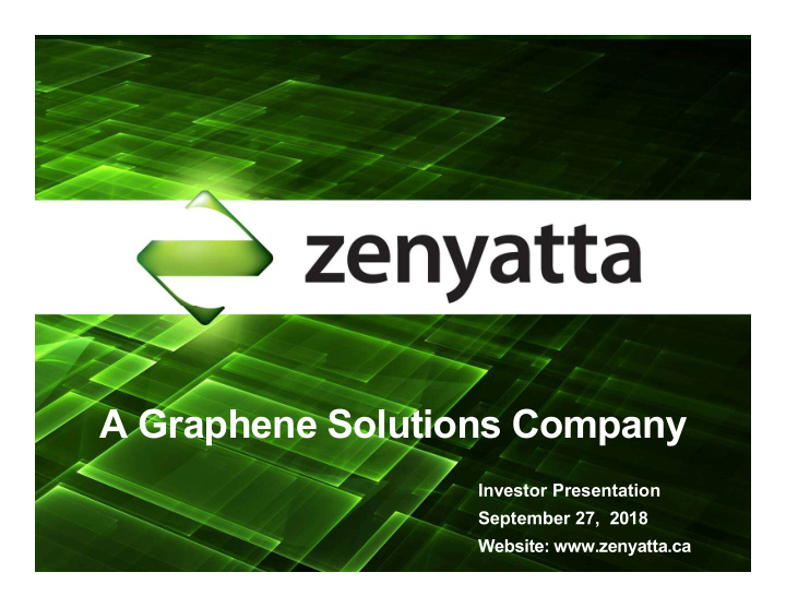 a graphene solutions company