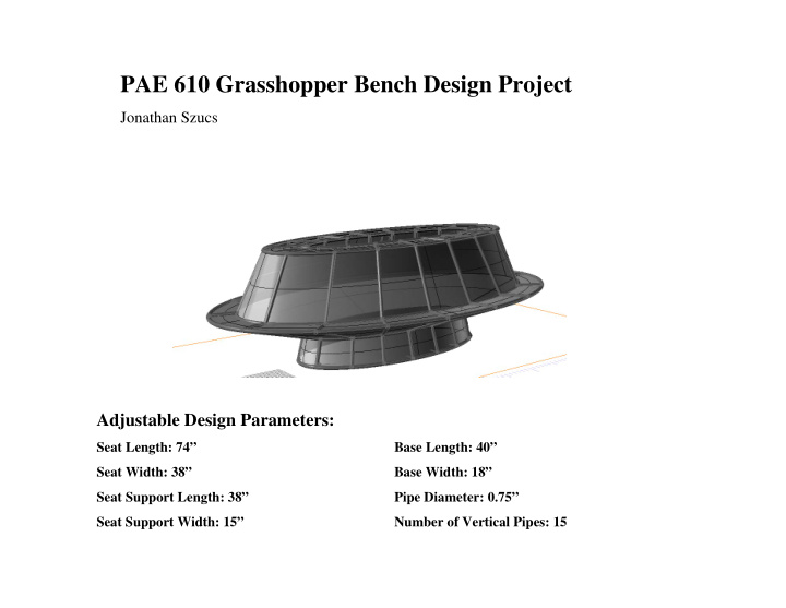 pae 610 grasshopper bench design project