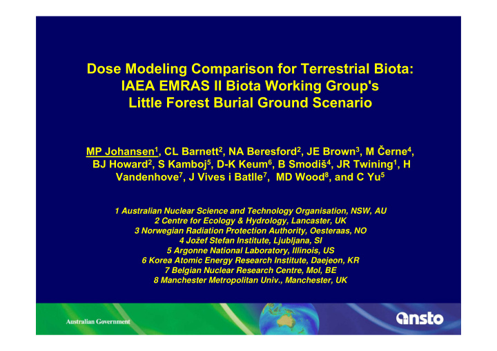 dose modeling comparison for terrestrial biota iaea emras