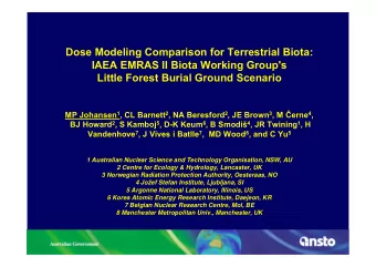 Dose Modeling Comparison for Terrestrial Biota:  IAEA EMRAS II Biota Working Group's  Little Forest