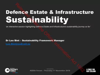 Sustainability  an interactive session highlighting Defence Estate and Infrastructures