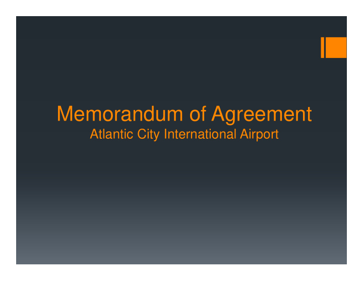 memorandum of agreement