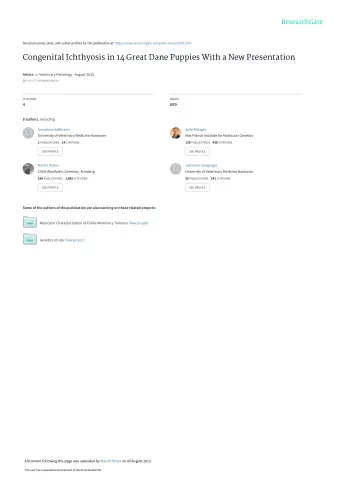 Congenital Ichthyosis in 14 Great Dane Puppies With a New Presentation Article in Veterinary