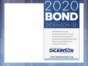 www.dickinsonisd.org  11,612 Students and  Continuing to Grow  Dickinson ISD is an extremely