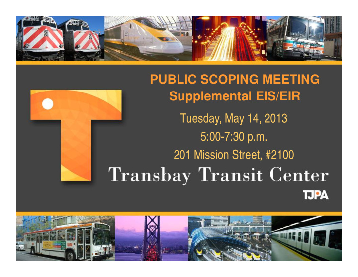 public scoping meeting supplemental eis eir tuesday may