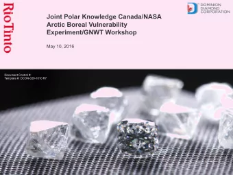 Joint Polar Knowledge Canada/NASA  Arctic Boreal Vulnerability  Experiment/GNWT Workshop  May 10,