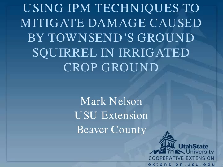 using ipm techniques to mitigate damage caused by