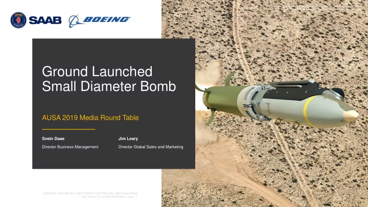 ground launched small diameter bomb
