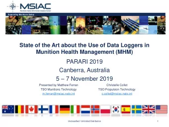 Canberra, Australia 5  7 November 2019  Presented by Matthew Ferran  Christelle Collet  TSO