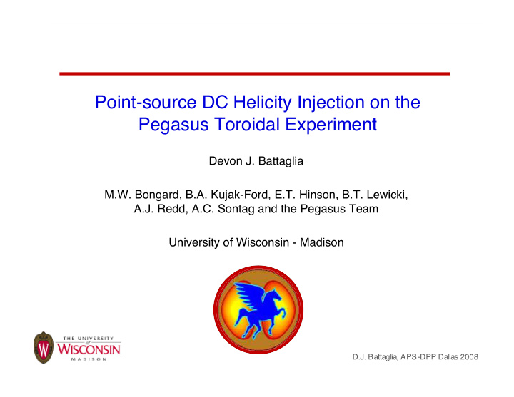 point source dc helicity injection on the pegasus