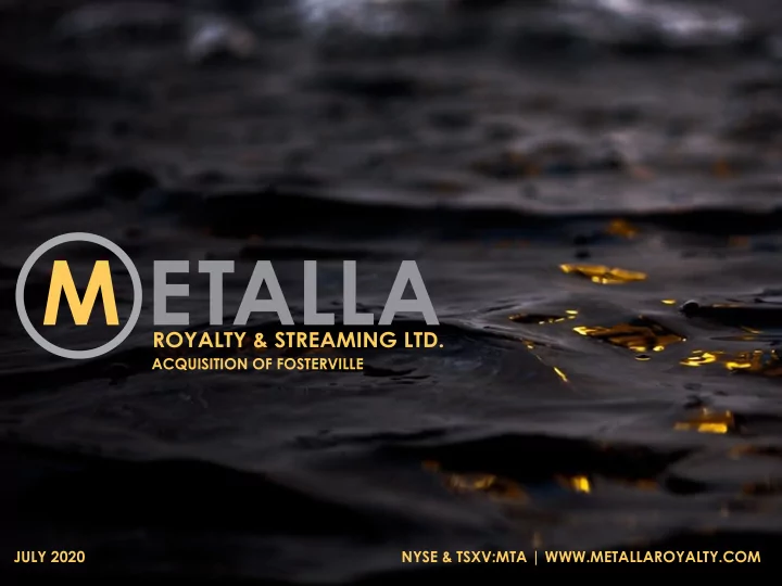acquisition of fosterville july 2020 nyse tsxv mta
