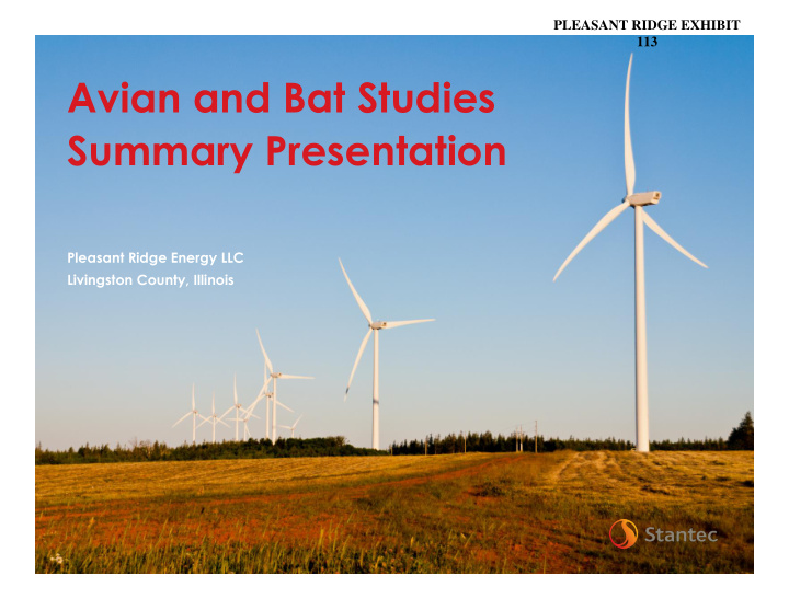 avian and bat studies summary presentation