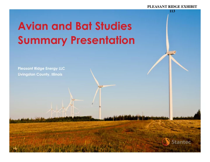 avian and bat studies summary presentation