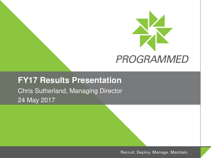 fy17 results presentation