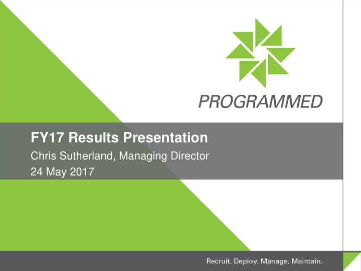 fy17 results presentation