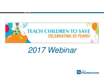 2017 Webinar  Housekeeping   Slides will advance automatically   Todays presentation is