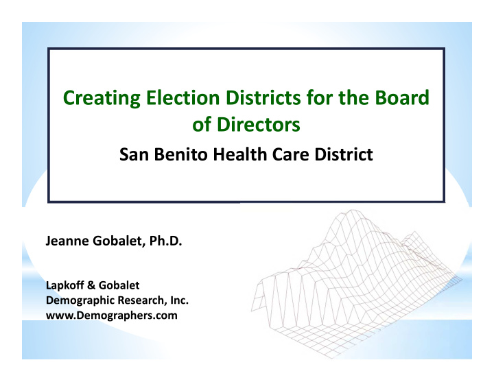 creating election districts for the board of directors