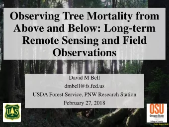 Observing Tree Mortality from Above and Below: Long  term  Remote Sensing and Field