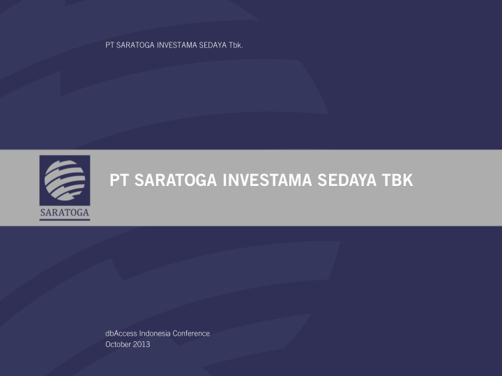 pt saratoga investama sedaya tbk