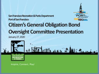 Citizens General Obligation Bond  Oversight Committee Presentation  January 27, 2020  Inspire,