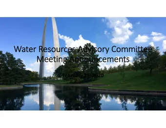 Wa Water Re Resources Advi  Advisor sory Com  Commit ittee  Meet Meeting Announcemen  Announcements