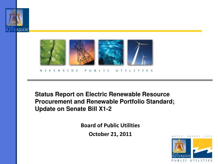 status report on electric renewable resource procurement