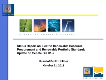 Status Report on Electric Renewable Resource  Procurement and Renewable Portfolio Standard;  Update