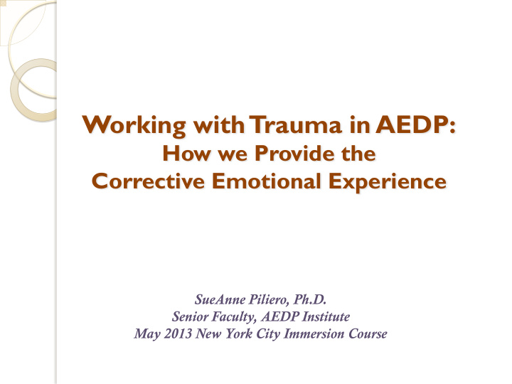 working with trauma in aedp