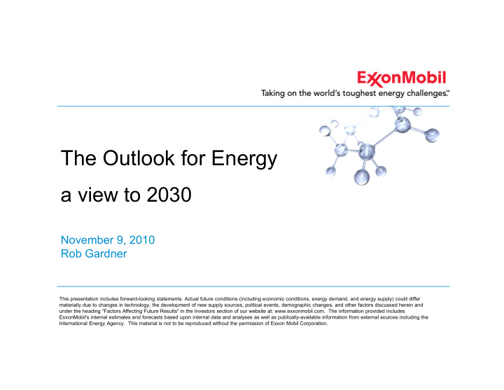 the outlook for energy