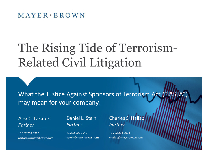 the rising tide of terrorism related civil litigation