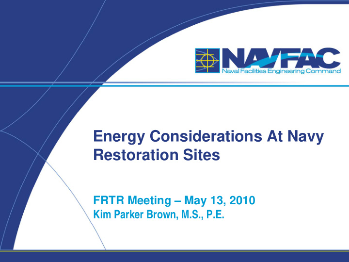 energy considerations at navy restoration sites