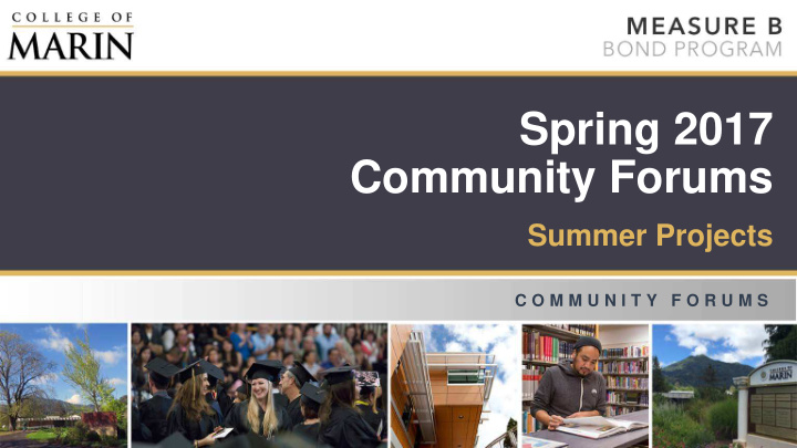 spring 2017 community forums