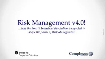 Risk Management v4.0!  how the Fourth Industrial Revolution is expected to  Risk 4.0!  2020