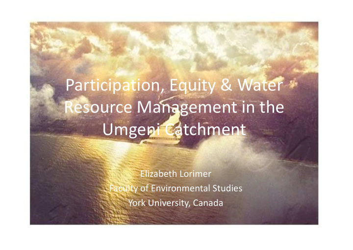 participation equity water resource management in the