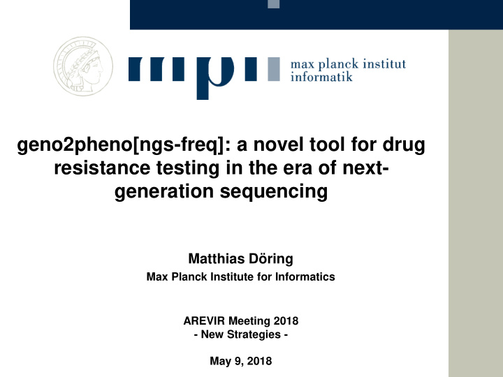 geno2pheno ngs freq a novel tool for drug resistance