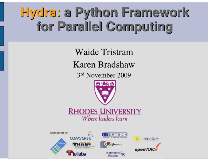 hydra a python framework a python framework hydra for