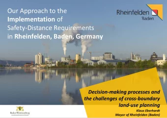 Our Approach to the Implementation of  Safety-Distance Requirements in Rheinfelden, Baden, Germany