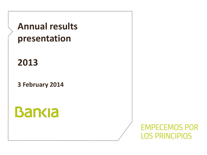 annual results presentation 2013