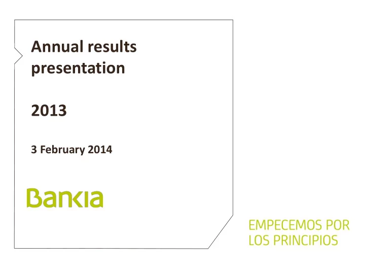 annual results presentation 2013