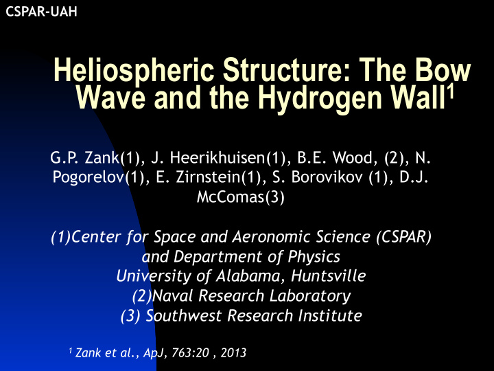 heliospheric structure the bow
