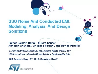 Solutions Patrice Joubert Doriol 1 , Aurora Sanna 1 , Akhilesh Chandra 2 , Cristiano Forzan 1 , and